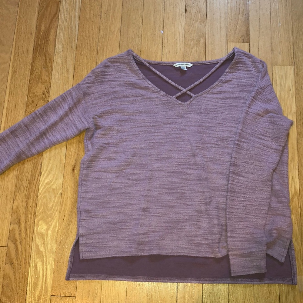 American Eagle Pink criss cross top